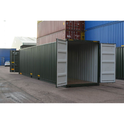 Contenedor 40 pies puerta doble (túnel) nuevo – verde (acceso frontal/trasero)