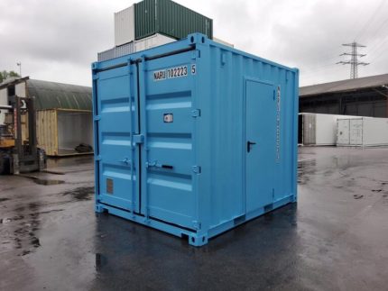 Contenedor taller 10 pies – caja de almacén blindada con puerta lateral