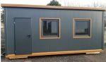 Pabellón de oficina 17 m² (6×2,9 m) – módulo habitable aislado 100 mm (anchura extra)