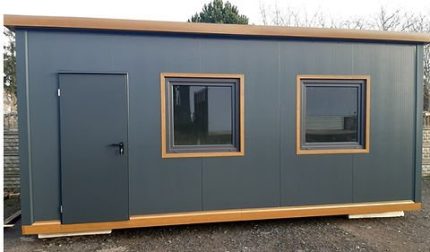 Pabellón de oficina 17 m² (6×2,9 m) – módulo habitable aislado 100 mm (anchura extra)