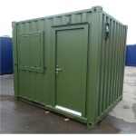 Contenedor de 20 pies equipado «bar quiosco» – aislado con amplia puerta basculante (gris antracita)