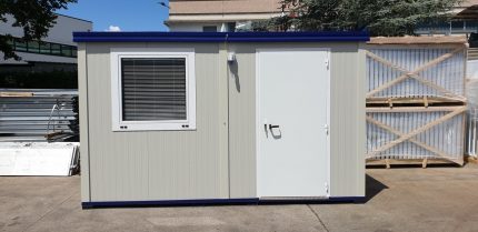 Monobloque prefabricado aislado 4x2 m para uso de oficina – equipamiento completo (nuevo)