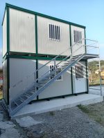 Monobloque oficina 6 m con baño y ducha – estructura reforzada apilable con aire acondicionado
