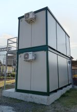 Monobloque oficina 6 m con baño y ducha – estructura reforzada apilable con aire acondicionado