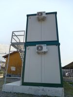 Monobloque oficina 6 m con baño y ducha – estructura reforzada apilable con aire acondicionado