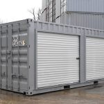 Contenedor de 20 pies modificado con 2 puertas enrollables laterales (repintado)