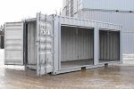 Contenedor de 20 pies modificado con 2 puertas enrollables laterales (repintado)
